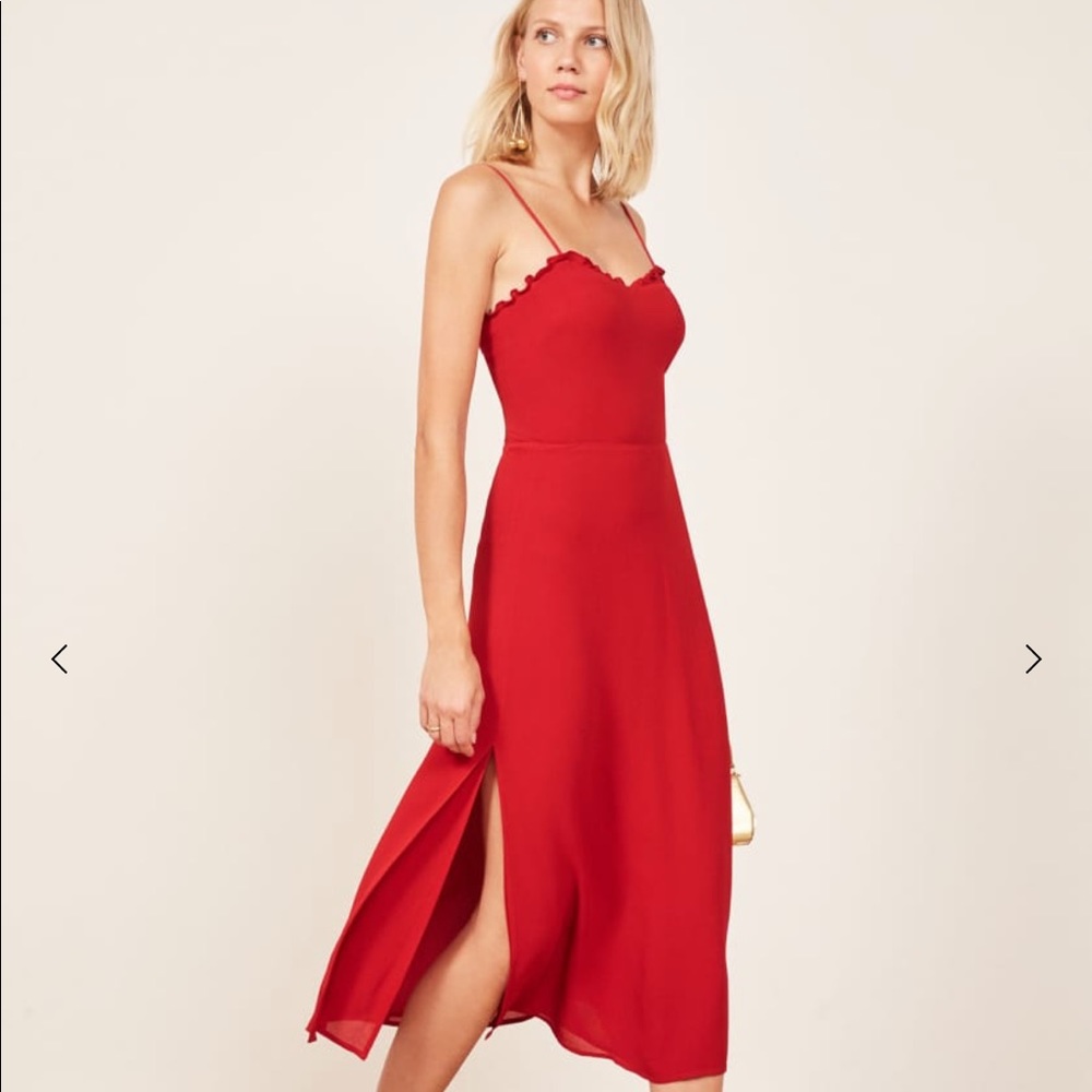 Reformation Cassandra strappy red dress
